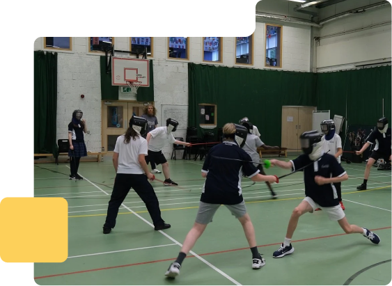 Students fencing