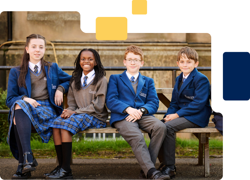 Students on a bench together